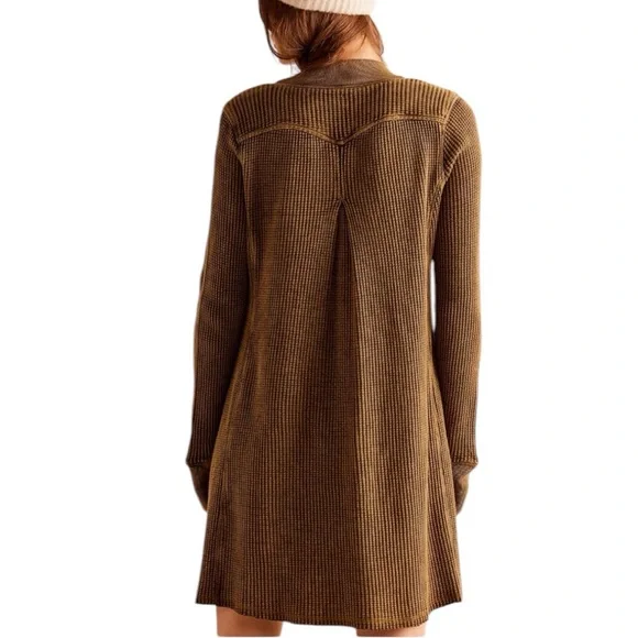 NEW FREE PEOPLE FP ONE Jackie Dress in Washed Army Size XS - Picture 3 of 5